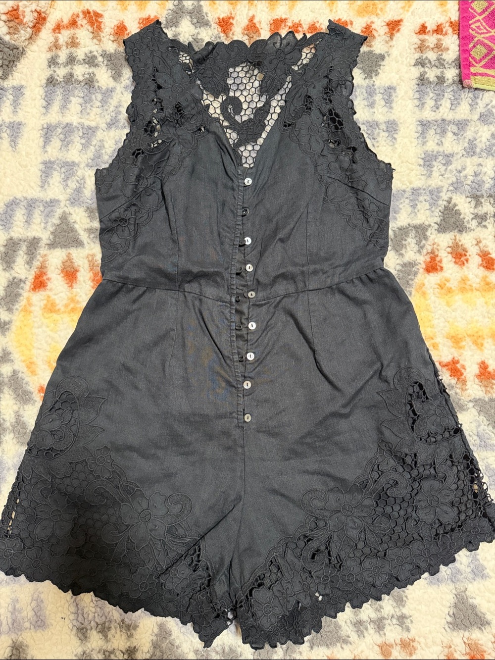 Zimmermann Black Lace-Embroidered Top